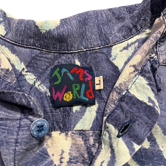 Vintage Jams World 90s Floral Aloha Hawaiian Shirt Made In USA 100% Rayon - Picture 3 of 7